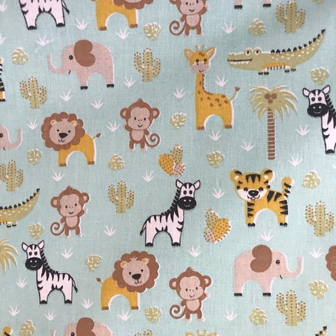 Triconile Estampado 1 Metro - Safari - Fundo Azul