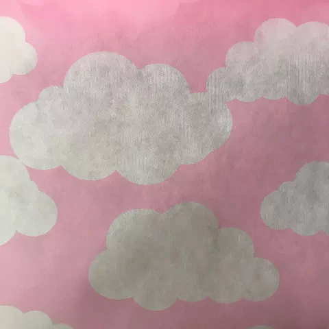 TNT Estampado 1 Metro - Nuvem Rosa