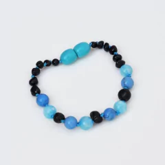 Pulsera ambar cherry y turquesa 14cm