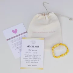 Pulsera de ambar manteca 14cm - comprar online