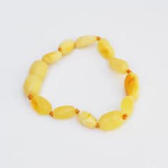 Pulsera de ambar manteca 14cm