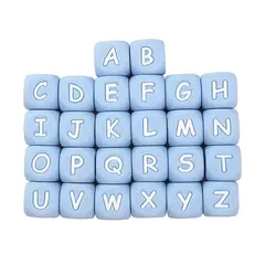 Pack 35 letras 12mm celestes - comprar online