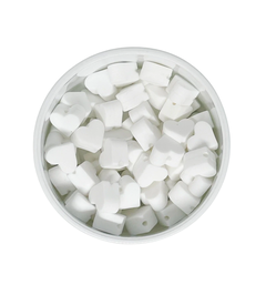 Mini mordillo corazon blanco 12mm - comprar online