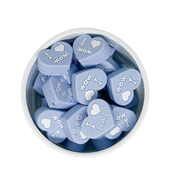 Mini mordillo i love mom/dad celeste 25mm - comprar online