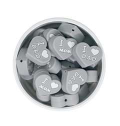 Mini mordillo i love mom/dad gris 25mm - comprar online