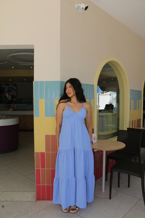 Vestido Brisa longo azul bebê - comprar online