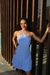 Vestido frente losango curto azul bebê - comprar online