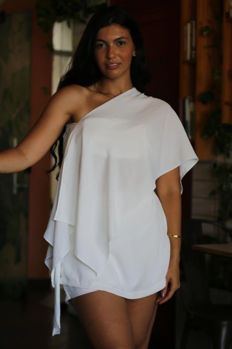 Bata manga ampla branca - comprar online