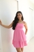 Vestido busto reto curto rosa doce - comprar online