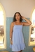 Vestido busto reto curto azul bebê - comprar online