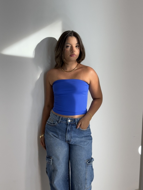 Tube top azul royal - comprar online