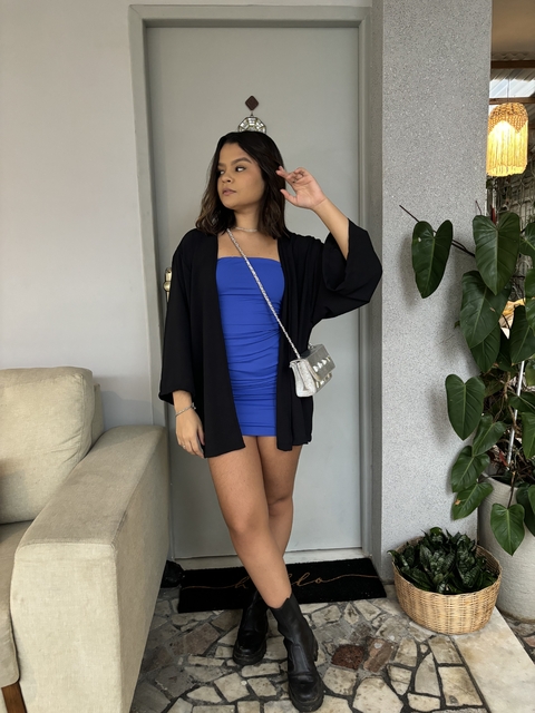 Vestido tubinho curto azul royal - comprar online
