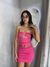Saia tubinho curta rosa chiclete na internet
