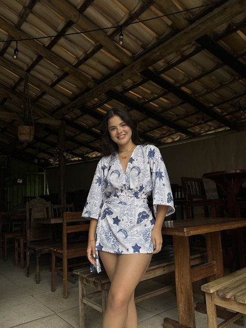 Short saia amarração estampa energia - comprar online