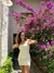 Vestido tubinho curto off white - loja online