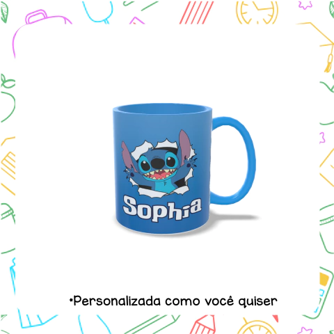 Caneca Plástico alça Colorida Personalizada