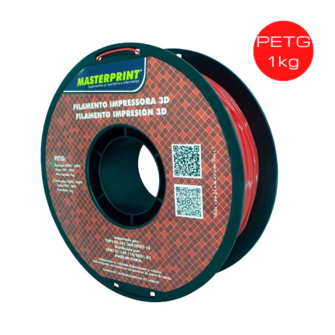 Filamento PETG Vermelho 1kg - Master Print 1.75mm