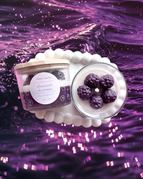 Vela Cheesecake de Amora - Cera vegana - comprar online