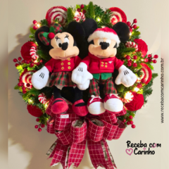 Guirlanda de Natal Minnie e Mickey com 50cm e leds