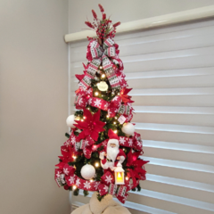 Árvore de Natal decorada 1,5m flocos neve (somente Blumenau/SC e cidades vizinhas) - comprar online