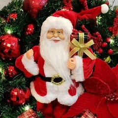 Guirlanda de Natal 52cm com Papai Noel, leds, bolas e berrys - Loja Receba com Carinho