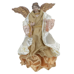 Resina sacra anjo 25cm em tons de champagne - 58132001