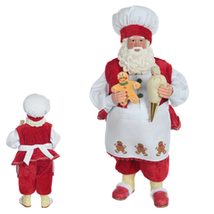 Resina Papai Noel colecionável confeiteiro 27,5cm