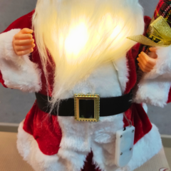 Papai Noel 40cm com barba iluminada - 52162001 - Loja Receba com Carinho