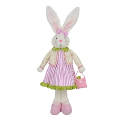 Coelha fêmea 62cm com bolsinha (rosa e verde) - loja online