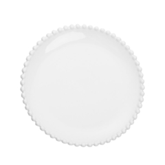 Cj 6 pratos para sobremesa de porcelana bolinhas Beads Branco 20 cm - Wolff (27821) na internet