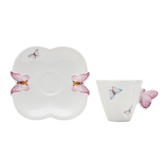 Cj 6 xícaras de cafézinho de porcelana com pires borboletas 100ml - Wolff (1162) - comprar online