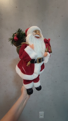 Papai Noel 40cm com saco de presentes - 48591001 - Loja Receba com Carinho