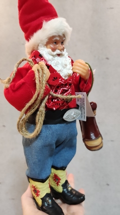 Resina Papai Noel colecionável cowboy 30cm (51436001) - Loja Receba com Carinho