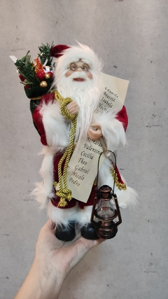 Papai Noel 30cm com lista de nomes e lanterna (50804001)