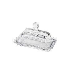 Manteigueira de cristal bolinhas pearl 14cm x 9cm x 8cm - Wolff (26755) - comprar online