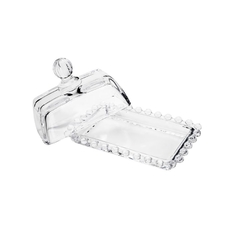 Manteigueira de cristal bolinhas pearl 14cm x 9cm x 8cm - Wolff (26755) na internet