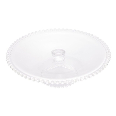 Prato para bolo com pé de cristal bolinhas Pearl 31cm x 11cm - Wolff (2968) - comprar online