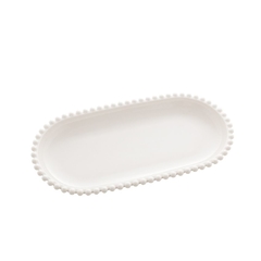 Travessa oval de porcelana bolinhas Beads Branco 24m x 12cm x 2,5cm - Wolff (28487) - comprar online