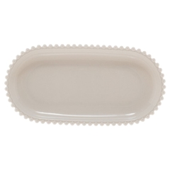 Travessa oval de porcelana bolinhas Beads Branco 24m x 12cm x 2,5cm - Wolff (28487) - Loja Receba com Carinho