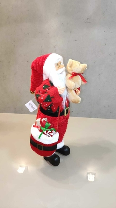 Papai Noel 45cm carregando urso - 47708001 - Loja Receba com Carinho