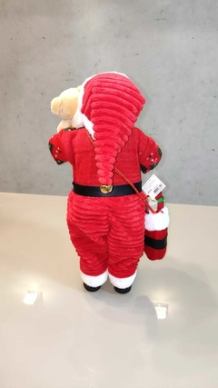 Imagem do Papai Noel 45cm carregando urso - 47708001