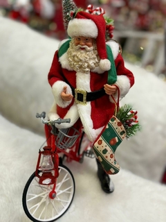 Resina Papai Noel colecionável na bicicleta 27,5cm na internet