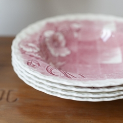 Conjunto pratos ingleses | jardim xadrez rosado - comprar online