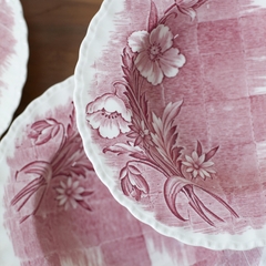 Imagem do Conjunto pratos ingleses | jardim xadrez rosado
