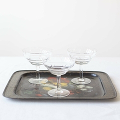 Trio taças champanhe cristal