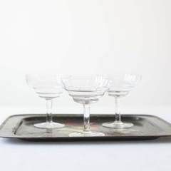 Trio taças champanhe cristal - Gabinete Curadoria