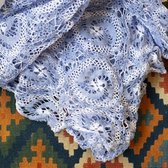 Toalha crochê azul