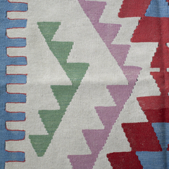 Kilim turco azul, rosa e vermelho 176 x 290 cm - comprar online