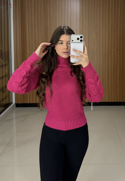 Blusa De Frio Bolha com Gola