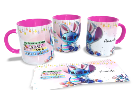 ARQUIVO DIGITAL - Arte para Caneca - Páscoa Stitch
